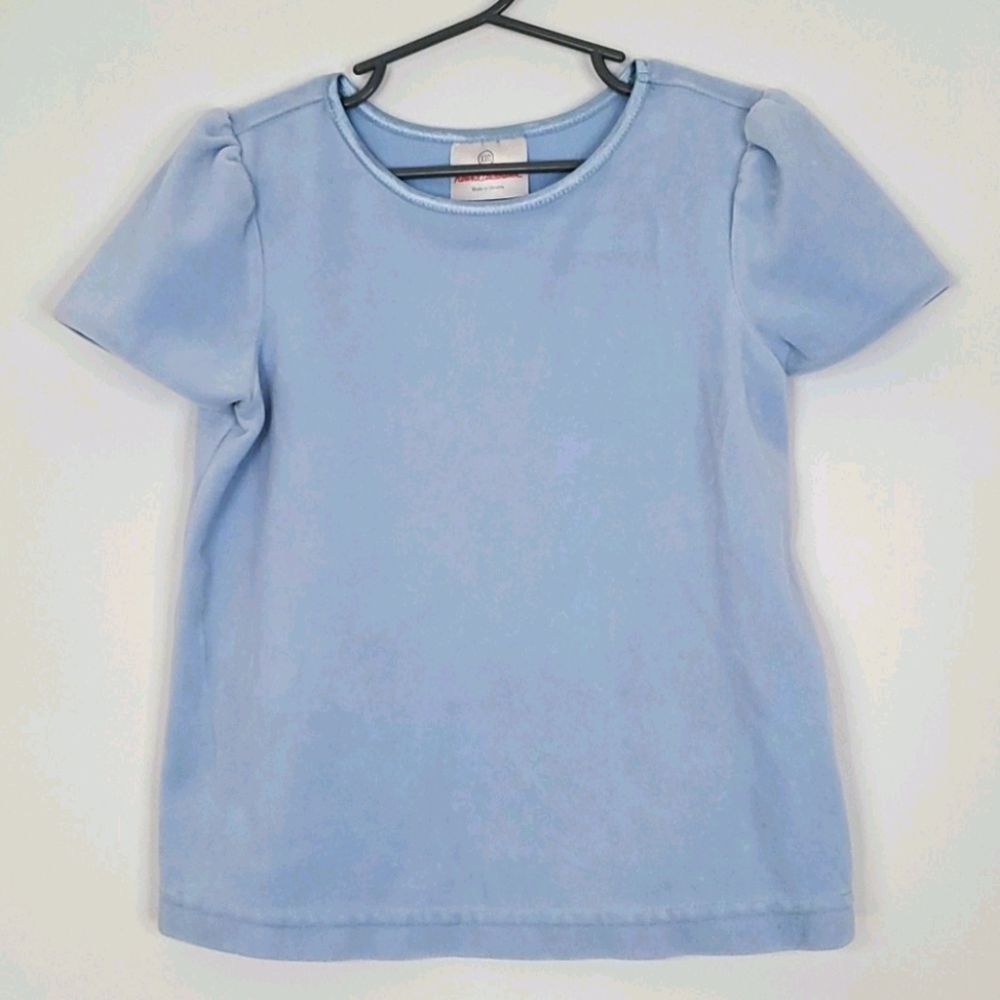 Hanna Andersson Light Blue Velour Short Sleeve Top